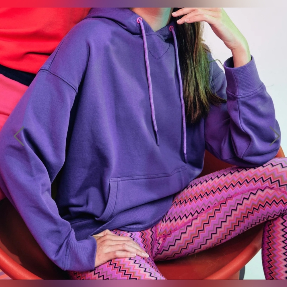 Terez Purple Oversized Hoodie Sweatshirt NWT Medium